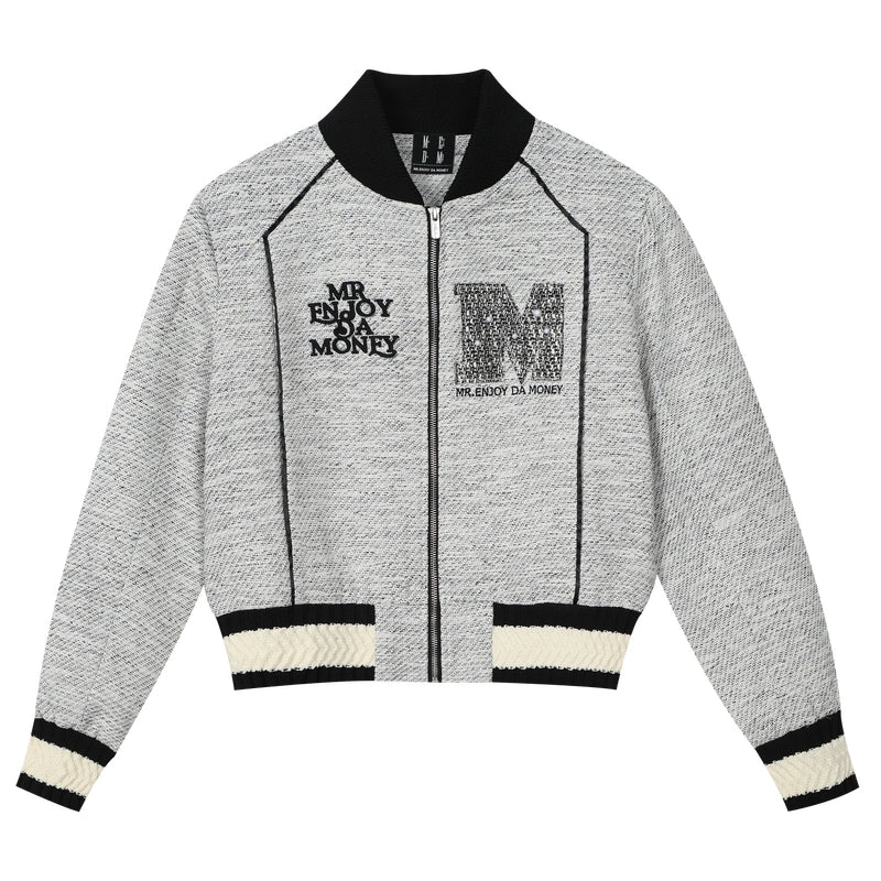 MEDM Pearl Tweed Short Varsity Jacket | Face 3 Face