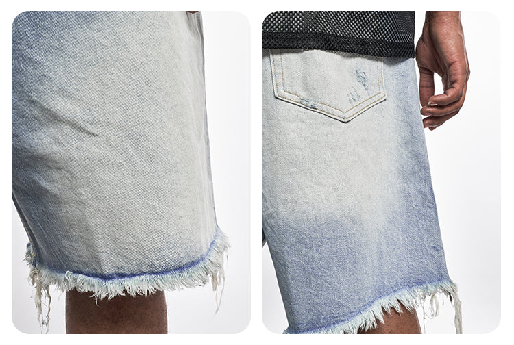 F3F Select Gradient Wash Denim Shorts | Face 3 Face