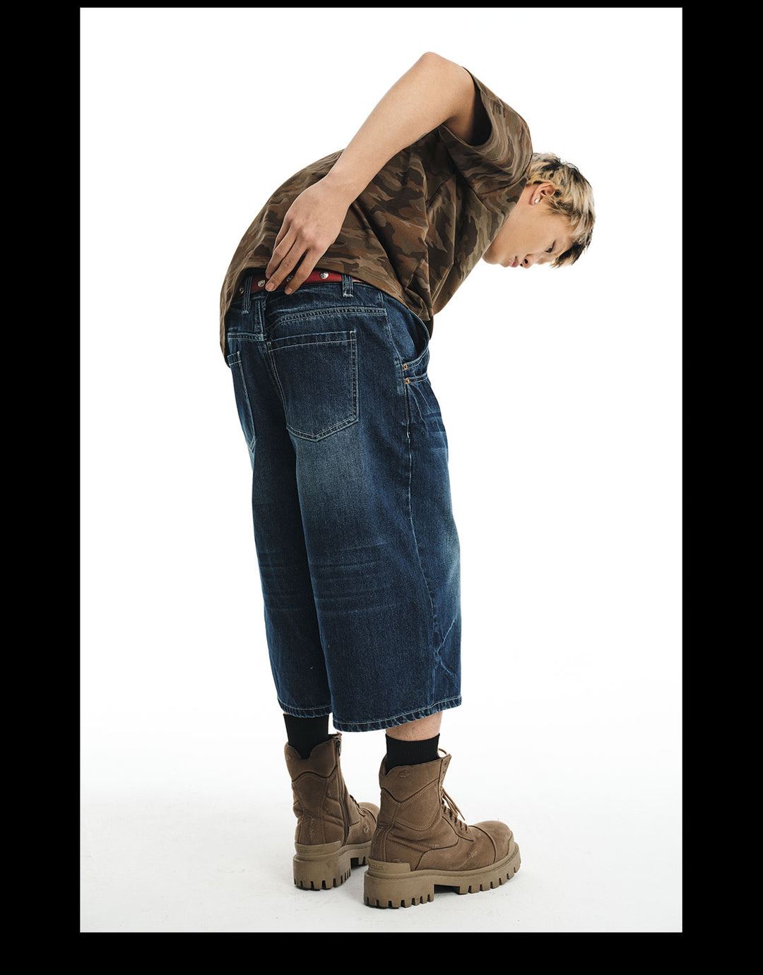 NOVACAM Washed Baggy Denim Shorts | Face 3 Face