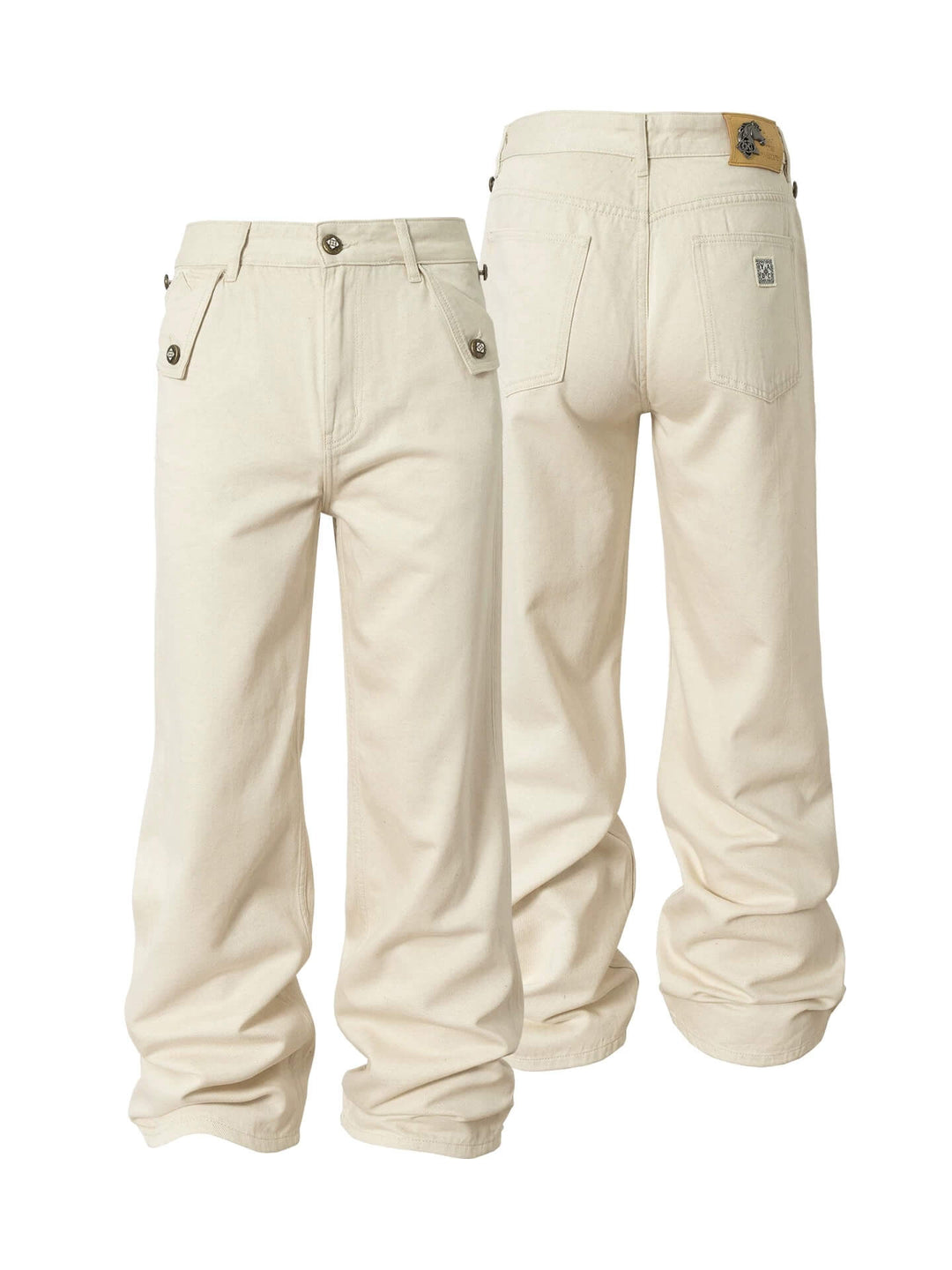 YADcrew Fold Over Button Flap Pocket Washed Jeans | Face 3 Face