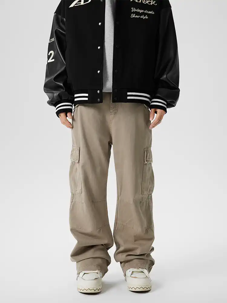 Achock Large Pocket Washed Work Cargo Pants | Face 3 Face