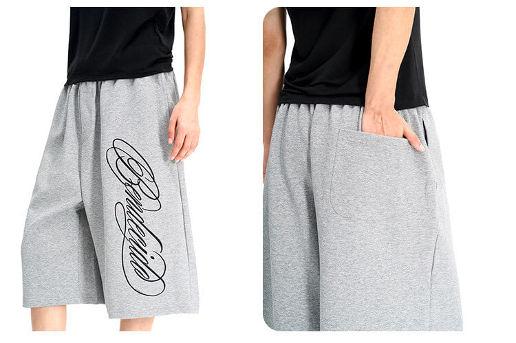 F3F Select Calligraphy Embroidered Baggy Sweat Shorts