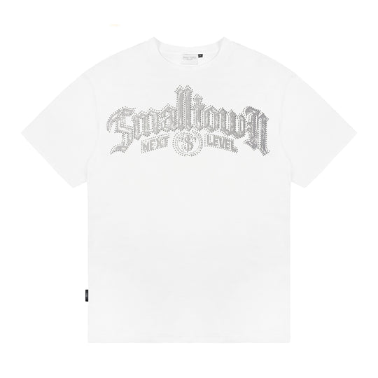 Small Town Kid Gothic Studded Logo Print Tee | Face 3 Face