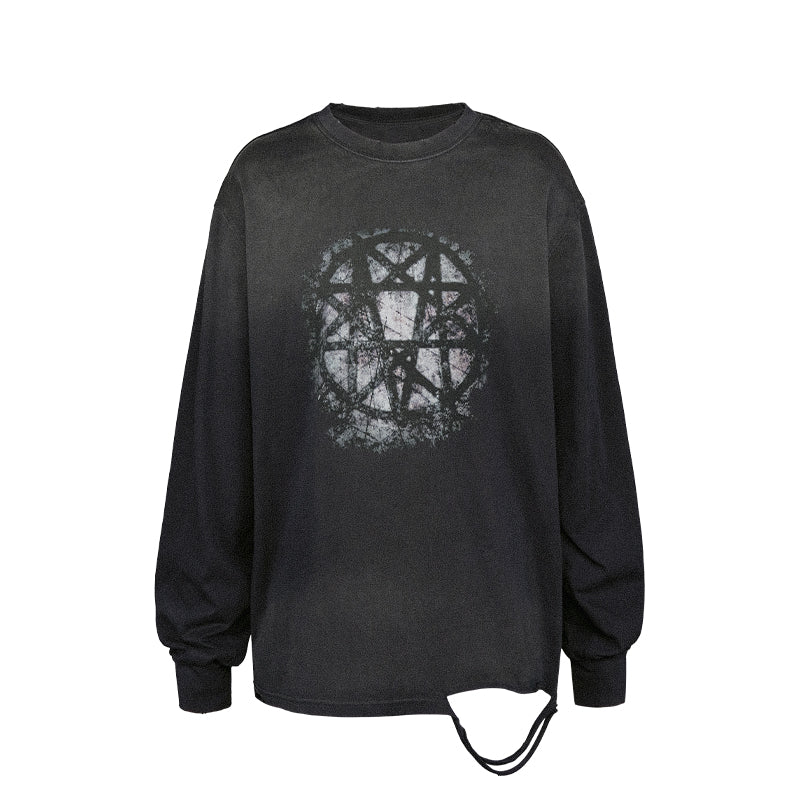 UNDERWATER Destruction Dark Printed Long Sleeve Tee