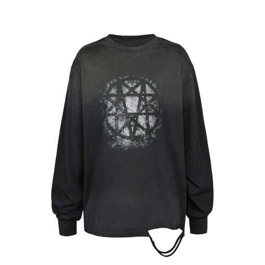 UNDERWATER Destruction Dark Printed Long Sleeve Tee