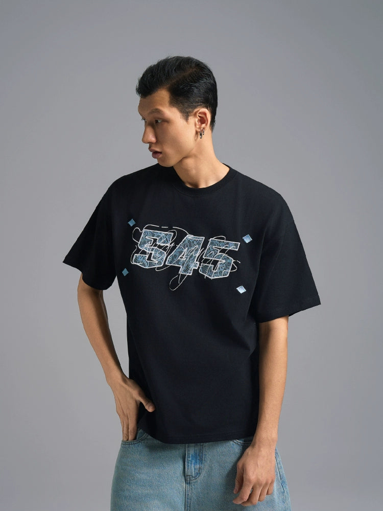 S45 Lace Patch Embroidered Logo Tee | Face 3 Face
