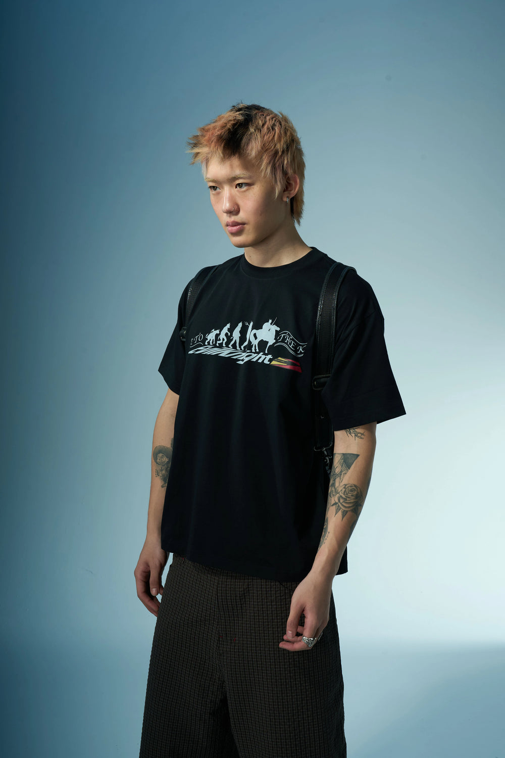 EVILKNIGHT(EK) Devil's Evolution Basic Letter Printed Tee | Face 3 Face