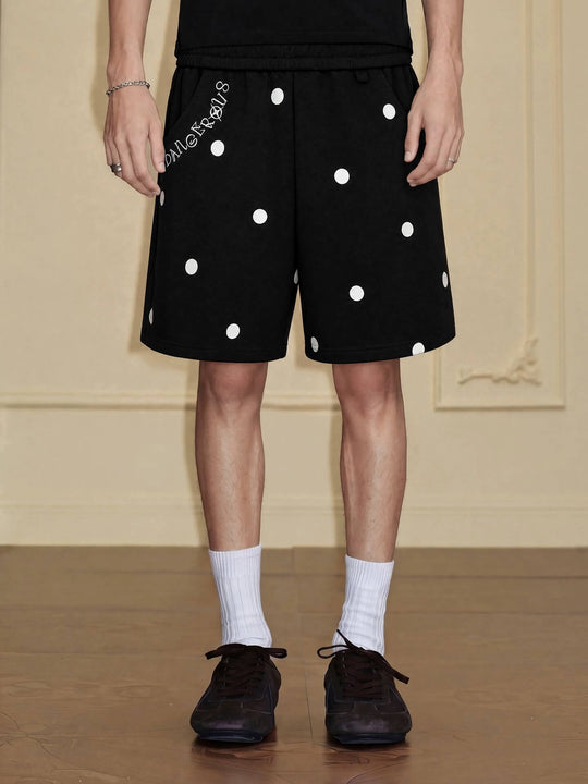 YADcrew Polka Dot Print Sweat Shorts | Face 3 Face