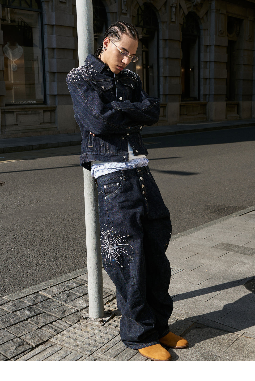 STEEPC Fireworks Rhinestone Denim Jacket | Face 3 Face