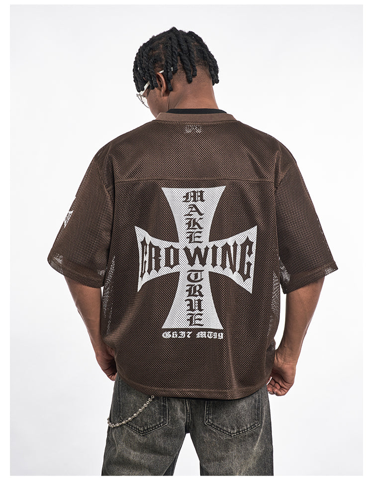 F3F Select Cross Print Mesh Jersey | Face 3 Face