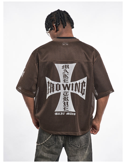 F3F Select Cross Print Mesh Jersey | Face 3 Face