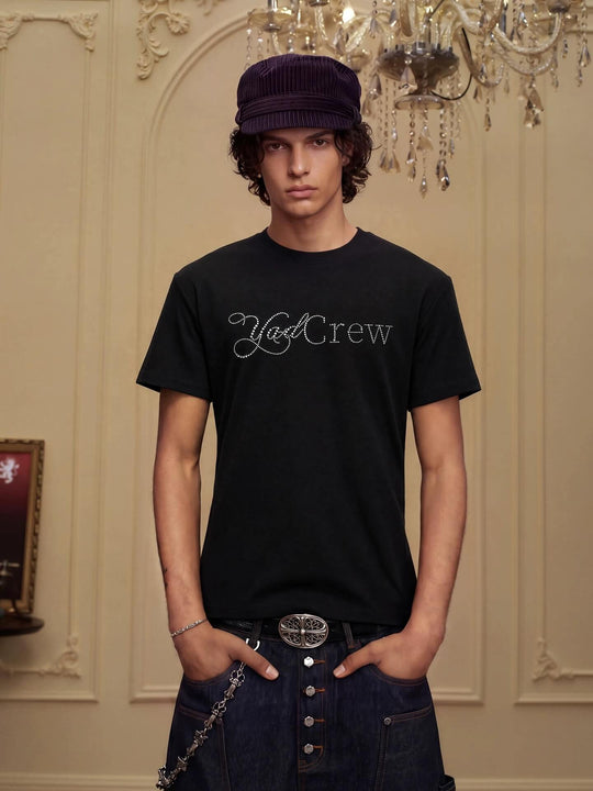 YADcrew Rhinestone Logo Slim Fit Tee | Face 3 Face