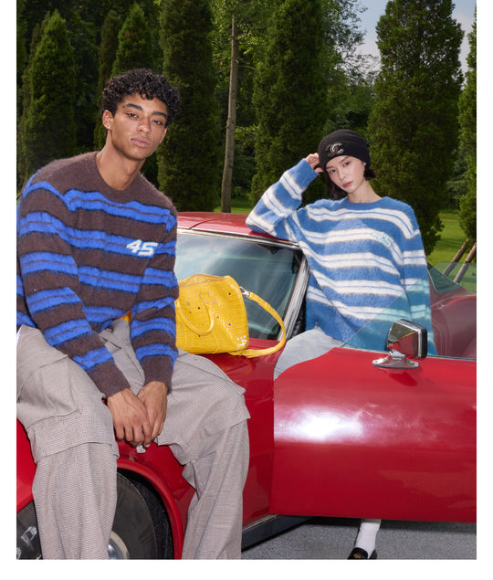 S45 Striped Pearl Brushed Knit Sweater | Face 3 Face