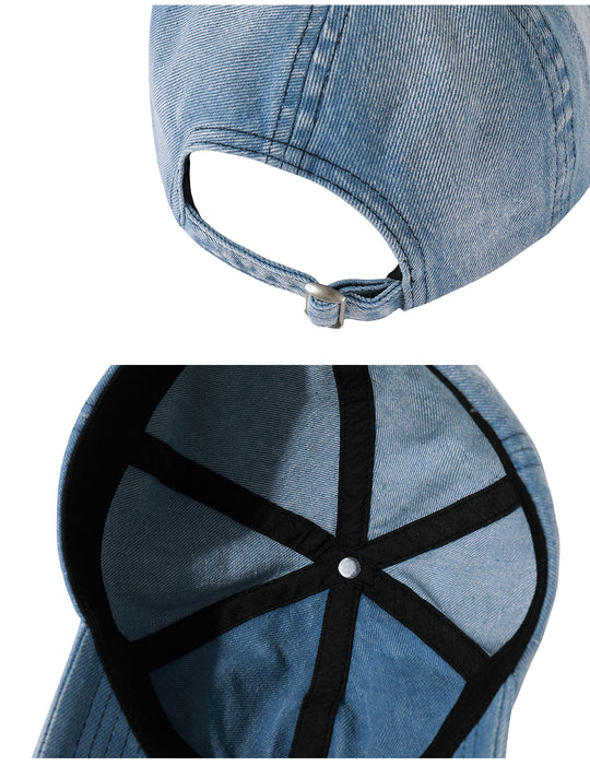 NOVACAM Washed Denim Nov Is Life Logo Embroidered Dad Hat | Face 3 Face