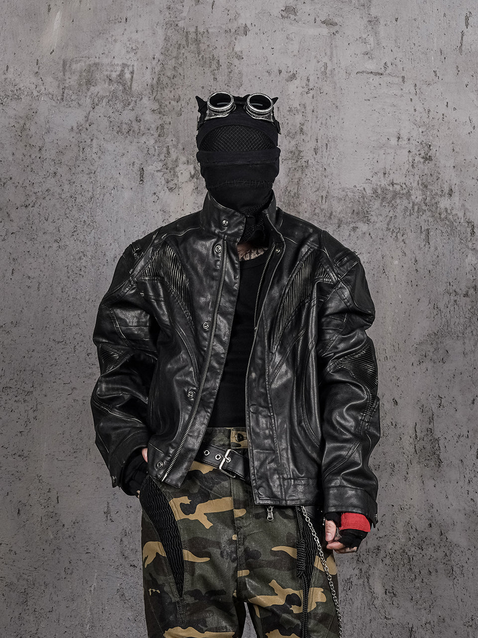 UNDERWATER Distressed Motorcycle Leather Jacket | Face 3 Face