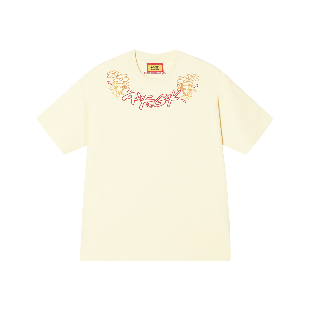 AFGK Floral Logo Neck Embroidered Tee | Face 3 Face