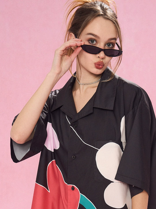 EMPTY REFERENCE Abstract Floral Short Sleeve Shirt