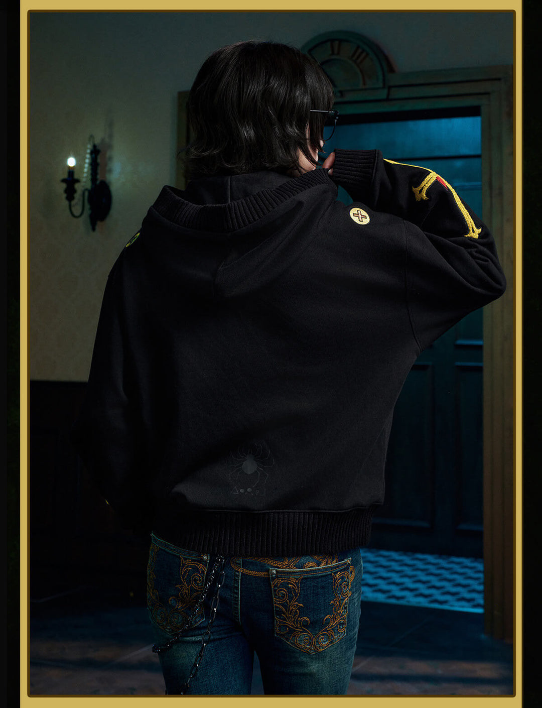 MEDM × HUNTER×HUNTER Character Icon Knit Rib Zip Up Hoodie | Face 3 Face