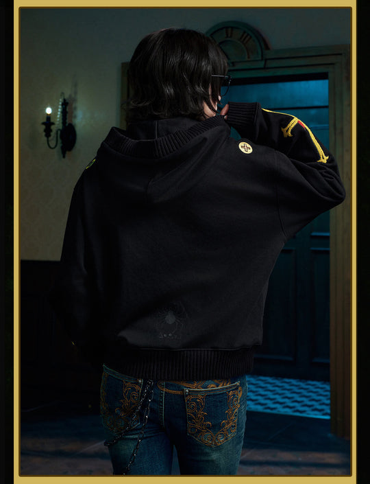 MEDM × HUNTER×HUNTER Character Icon Knit Rib Zip Up Hoodie | Face 3 Face