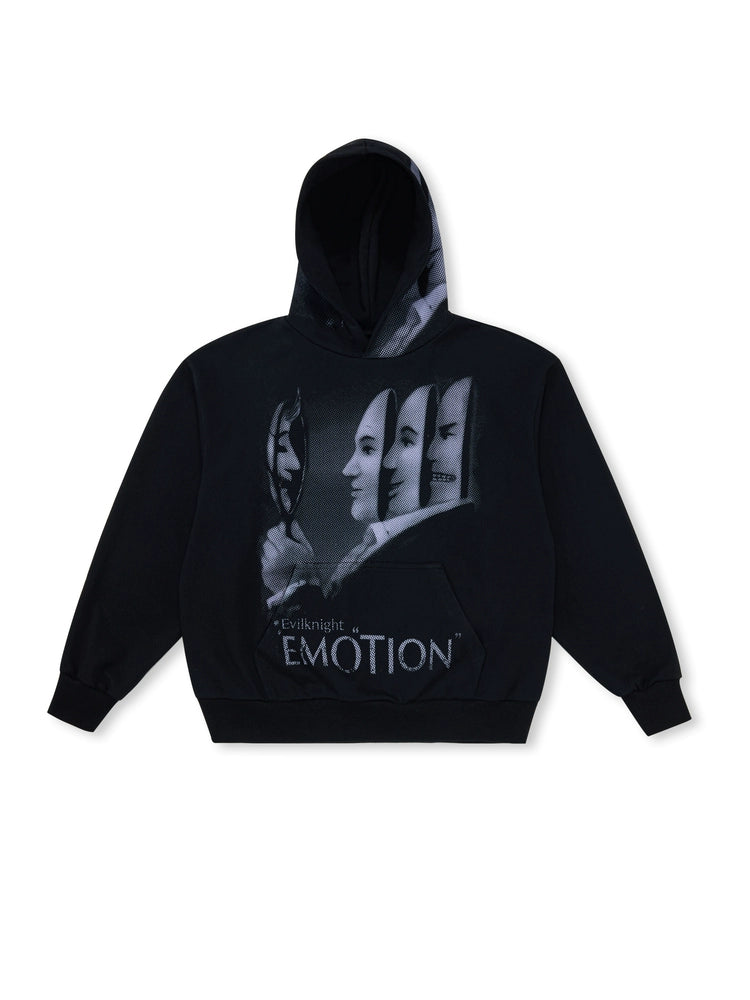 EVILKNIGHT(EK) Mirror Duality Graffiti Print Hoodie | Face 3 Face
