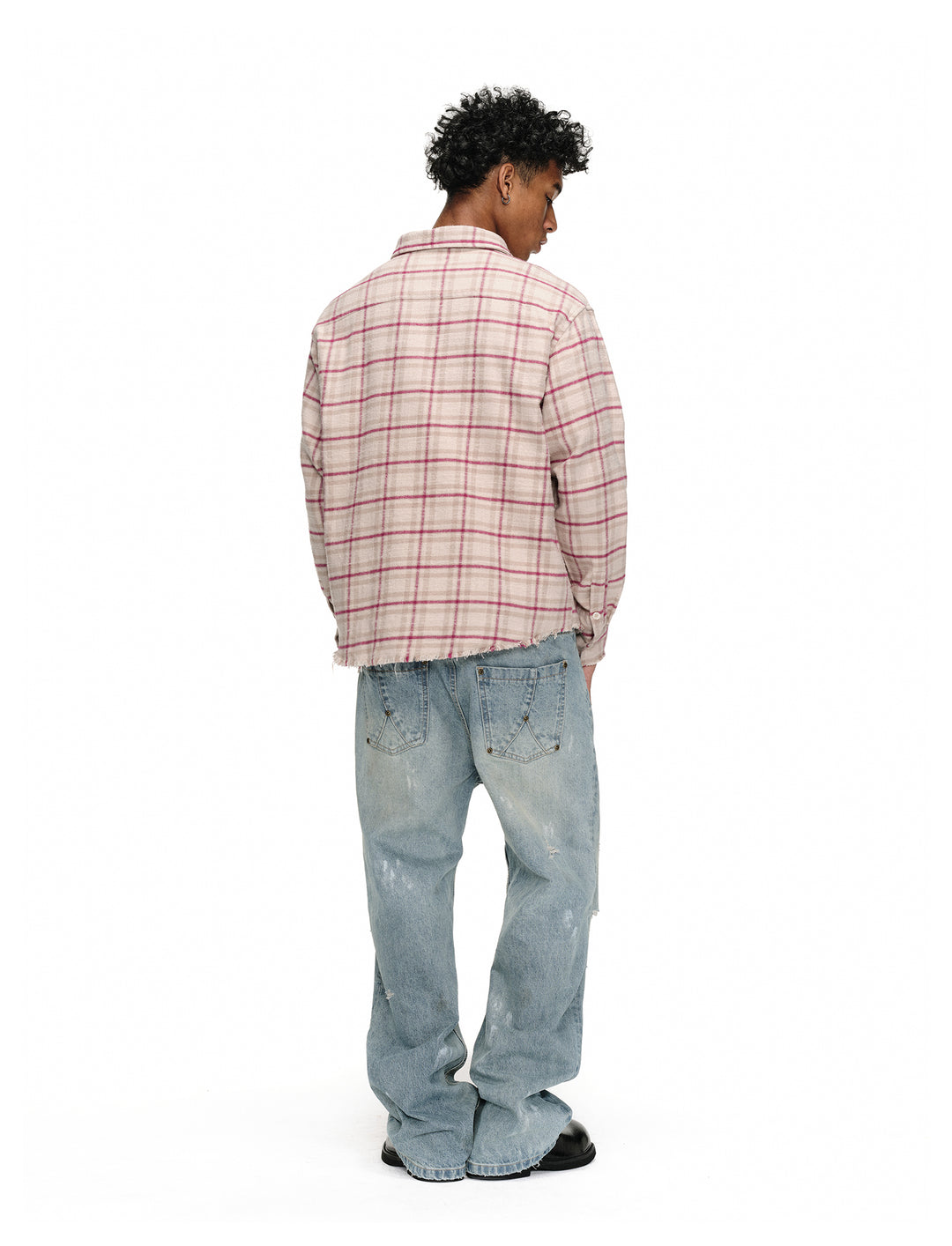 ANTIDOTE Destroyed Plaid Long-Sleeve Shirt | Face 3 Face