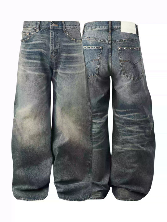 KARMANISTIC Riveted Washed Baggy Jeans | Face 3 Face