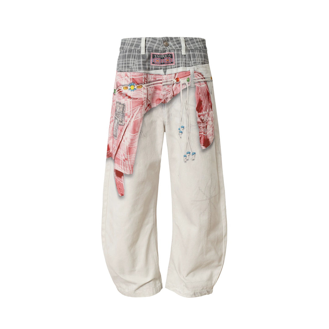 YADcrew Ethnic Pattern Shirt Photorealistic Print Jeans | Face 3 Face