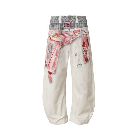 YADcrew Ethnic Pattern Shirt Photorealistic Print Jeans | Face 3 Face