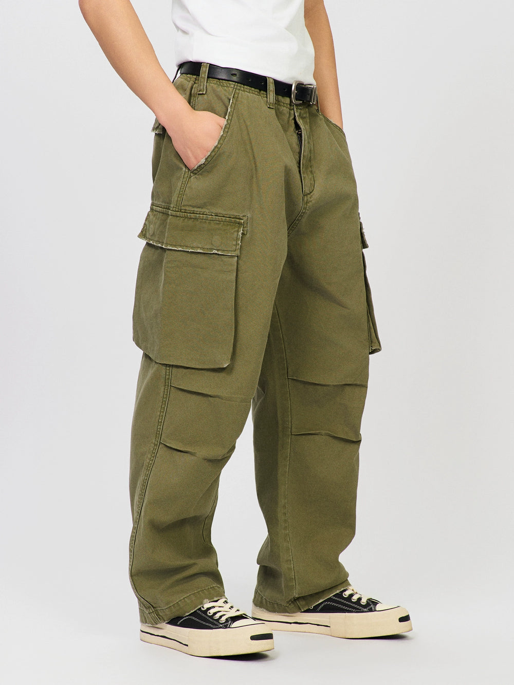 S45 Distressed Utility Cargo Pants | Face 3 Face