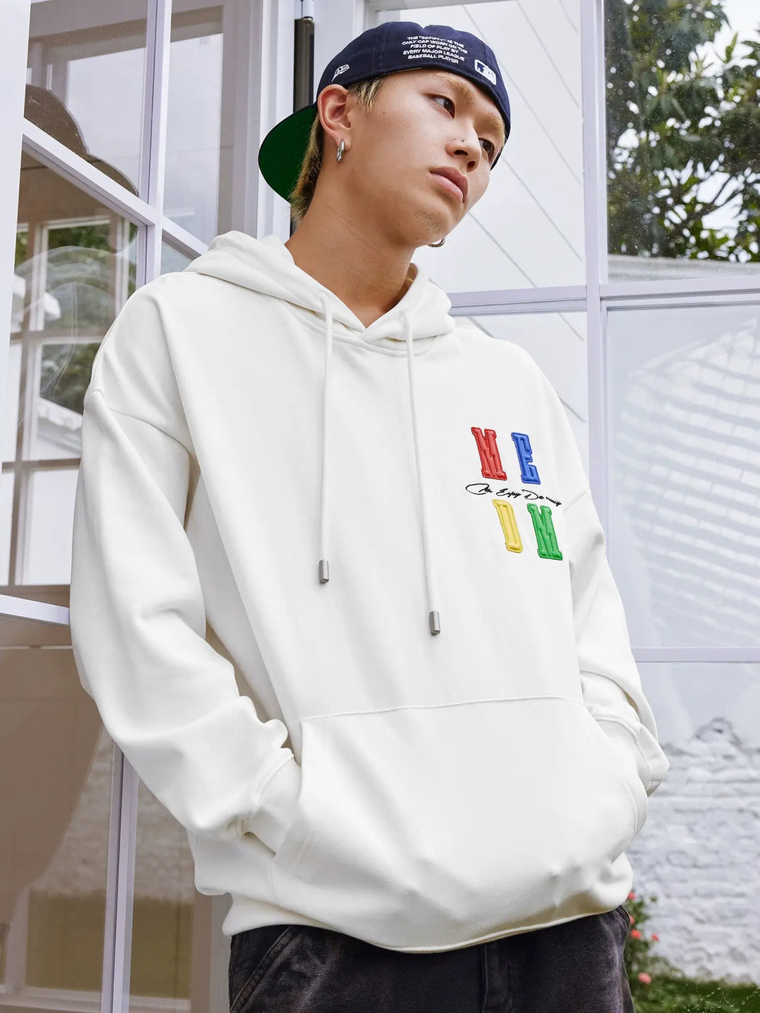 MEDM Rainbow Embossed Logo Hoodie | Face 3 Face