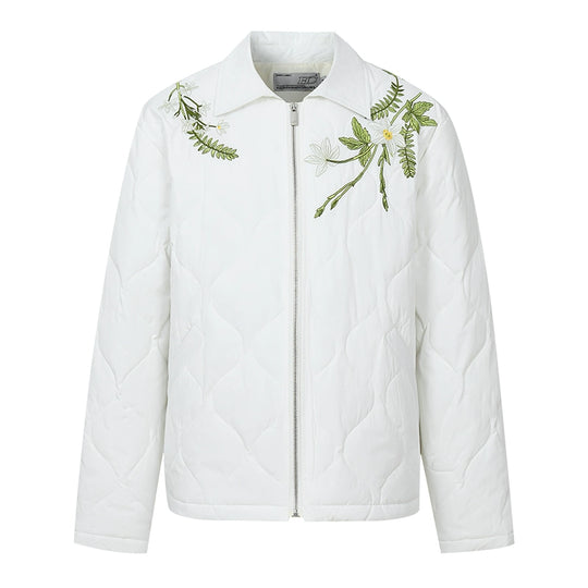 Harsh and Cruel Floral Wreath Embroidery Puffer Quilted Jacket | Face 3 Face
