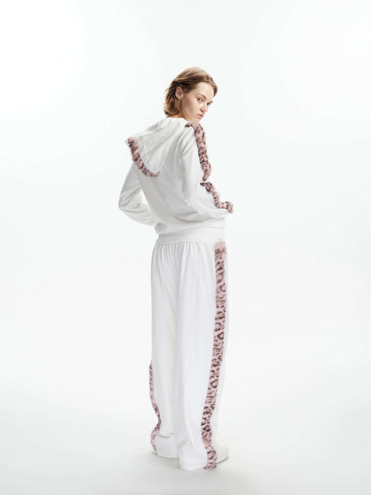 KARMANISTIC Tiger and Leopard Faux Fur Stripe Baggy Sweatpants | Face 3 Face
