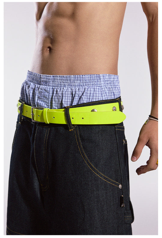 Remedy Neon Metal Studded Leather Belt | Face 3 Face