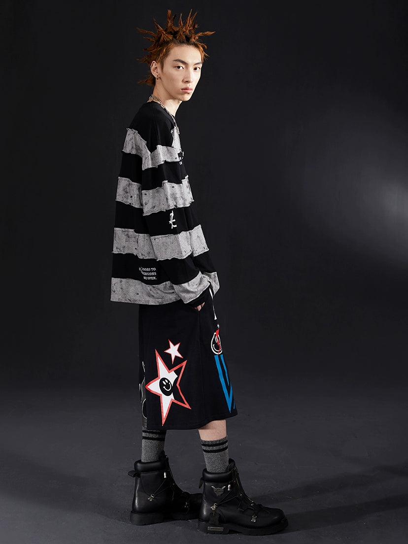 VENTUREK Graffiti Spray Print Sweat Shorts | Face 3 Face