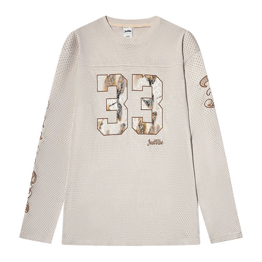 JUST VIBE Lace Patch Embroidered Mesh Hockey Jersey | Face 3 Face