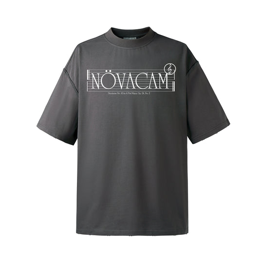 NOVACAM Musical Notes Logo Washed Reverse Stitching Tee | Face 3 Face