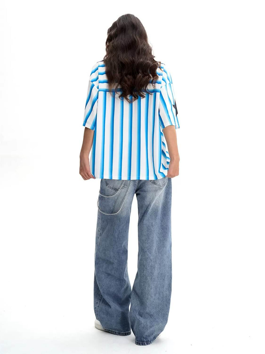 F3F Select Striped Mesh Star Print V Neck Short Sleeve Soccer Jersey | Face 3 Face