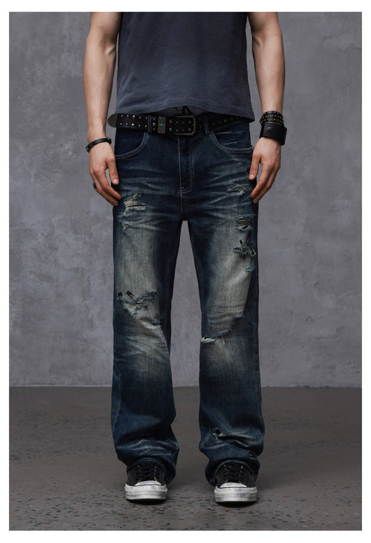 ANTIDOTE Stone Washed Ripped 3D Cut Jeans | Face 3 Face