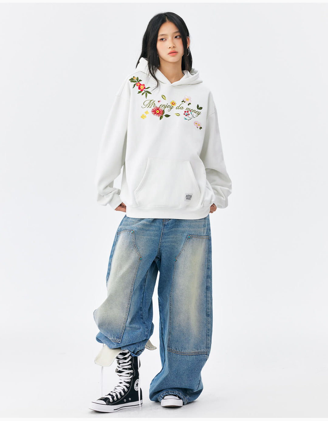 MEDM Colorful Floral Embroidered Hoodie | Face 3 Face