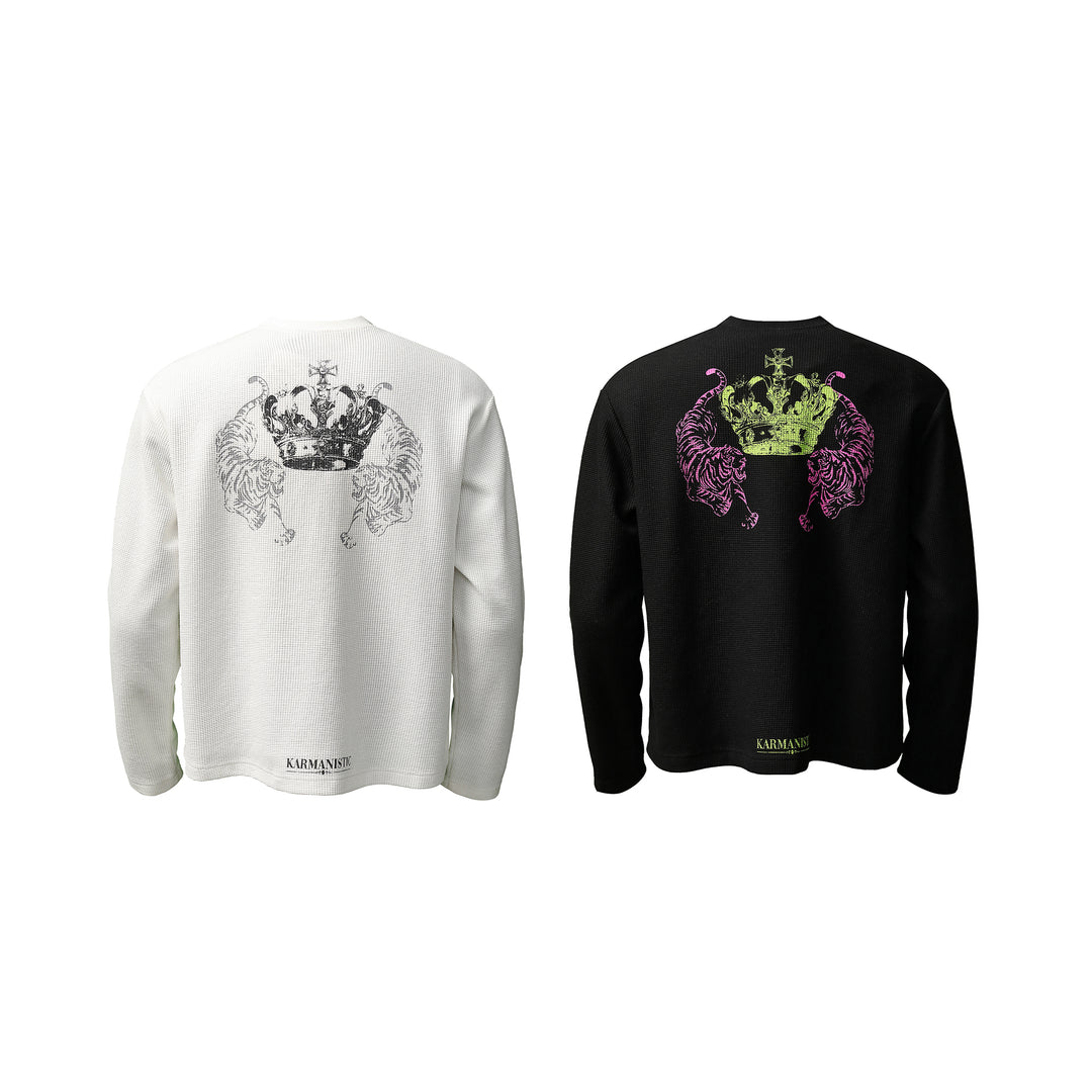 KARMANISTIC Printed Waffle Long Sleeve Tee | Face 3 Face