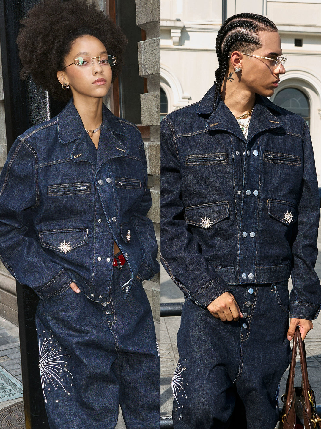 STEEPC Double Breasted Denim Jacket | Face 3 Face