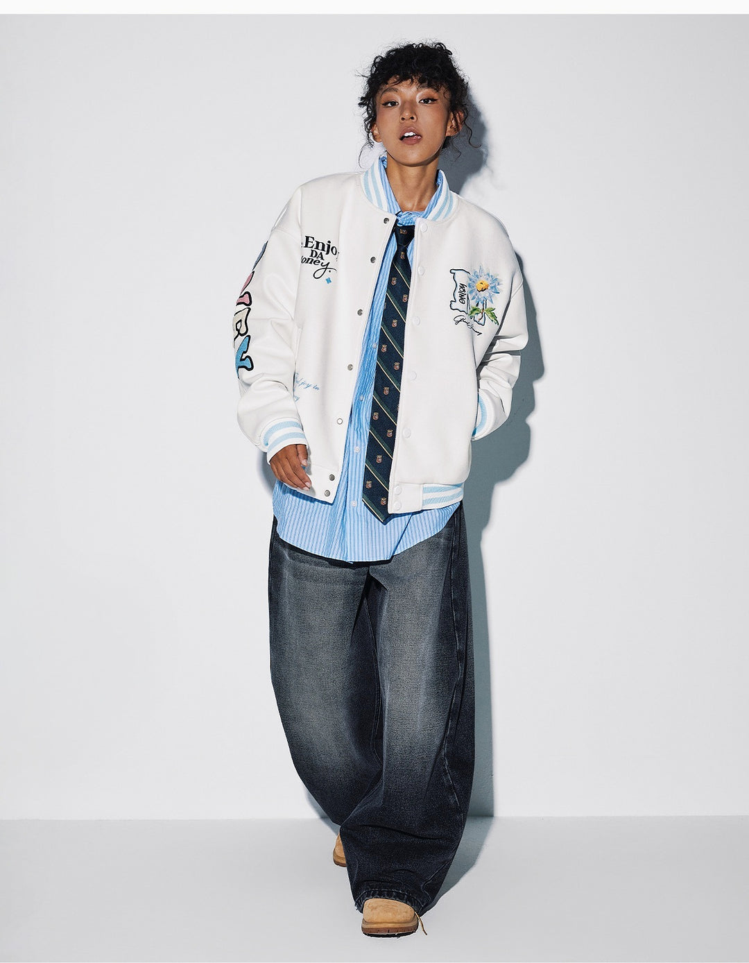 MEDM Daisy Floral Varsity Jacket | Face 3 Face