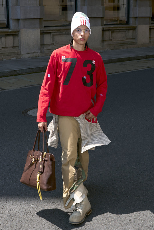 STEEPC Number Print Small Patch Long Sleeve Tee | Face 3 Face