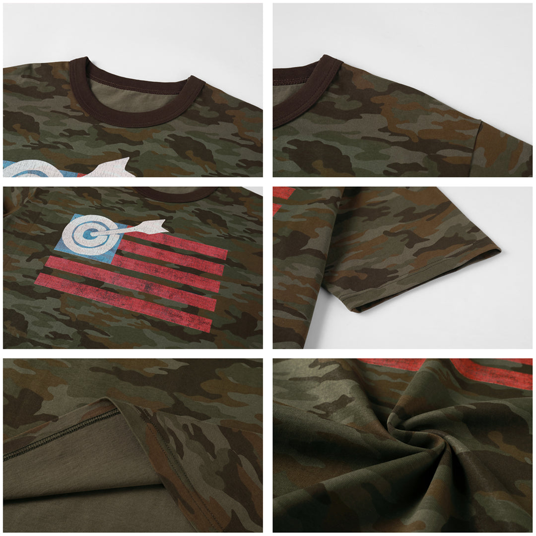 NOVACAM Washed Backstitch Vintage Print Black & Camouflage Tee | Face 3 Face