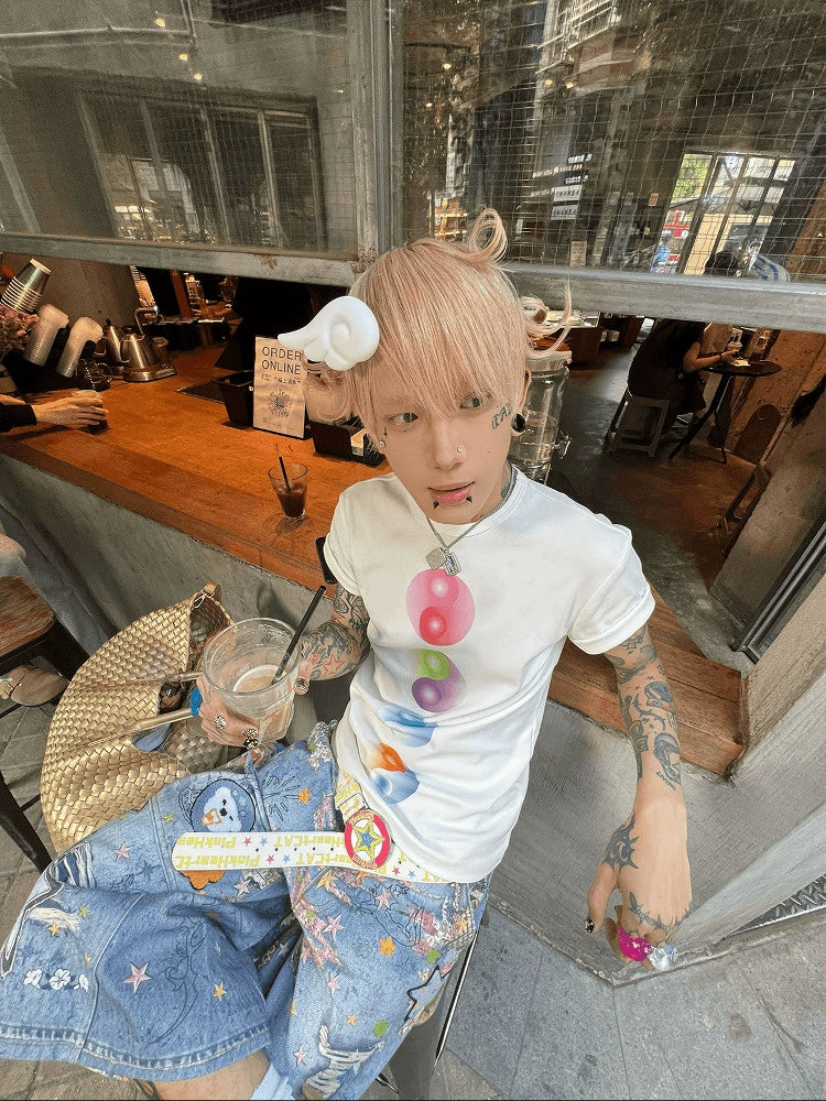 KARMANISTIC Multi Color Yin Yang Print Tee | Face 3 Face