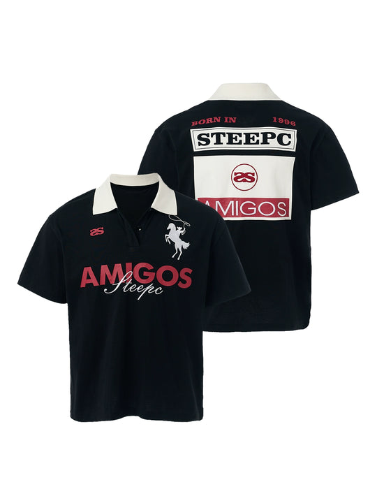 STEEPC Amigos Patch Embroidered Polo Shirt | Face 3 Face