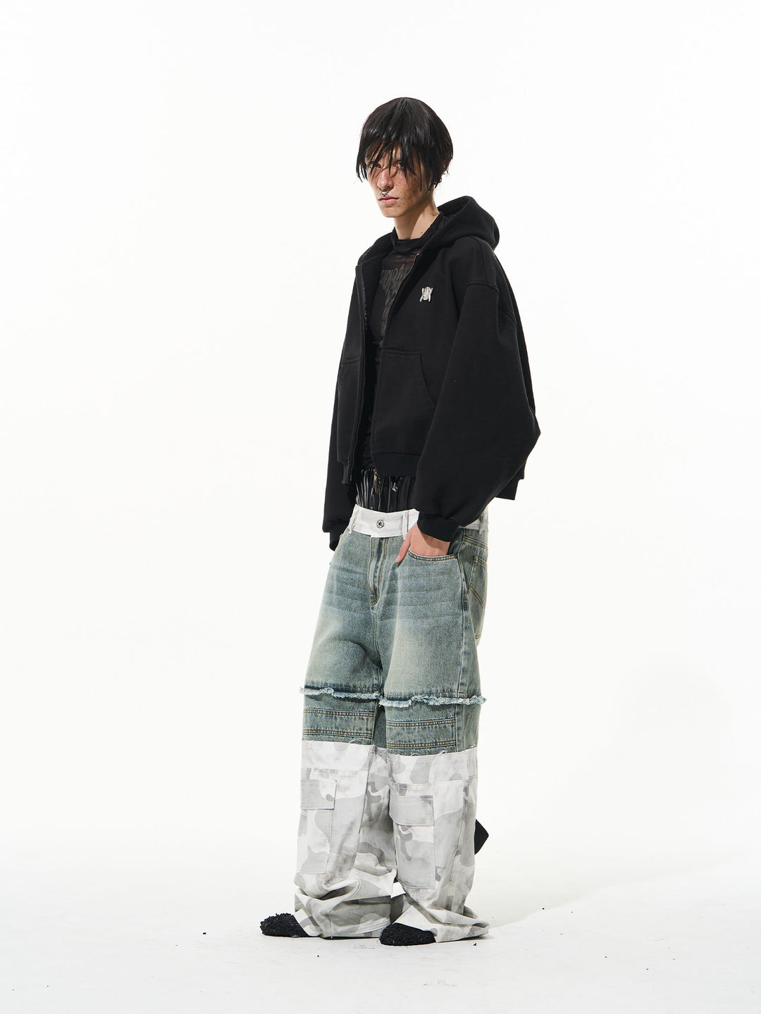 BLIND NO PLAN 3D Reconstructed Metal Logo Zip-Up Hoodie | Face 3 Face