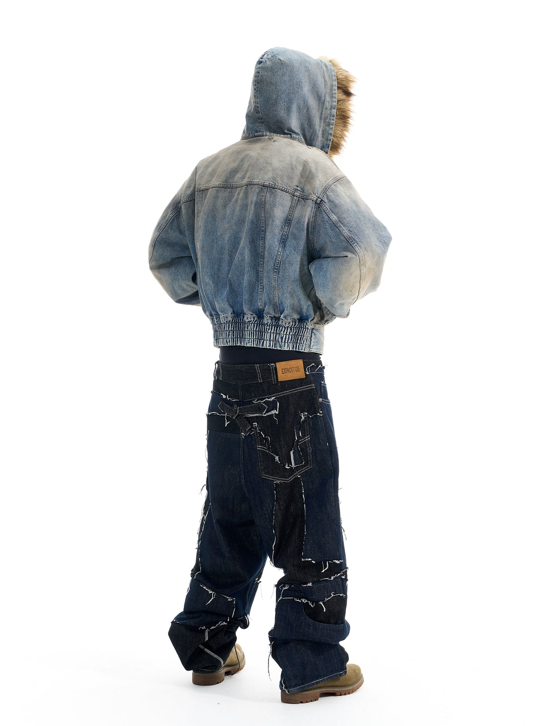 BLIND NO PLAN Frayed Edge Patchwork Remake Denim Jeans | Face 3 Face
