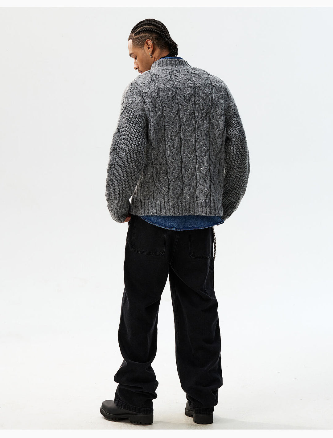 MEDM Speckled Cable Knit Cardigan | Face 3 Face