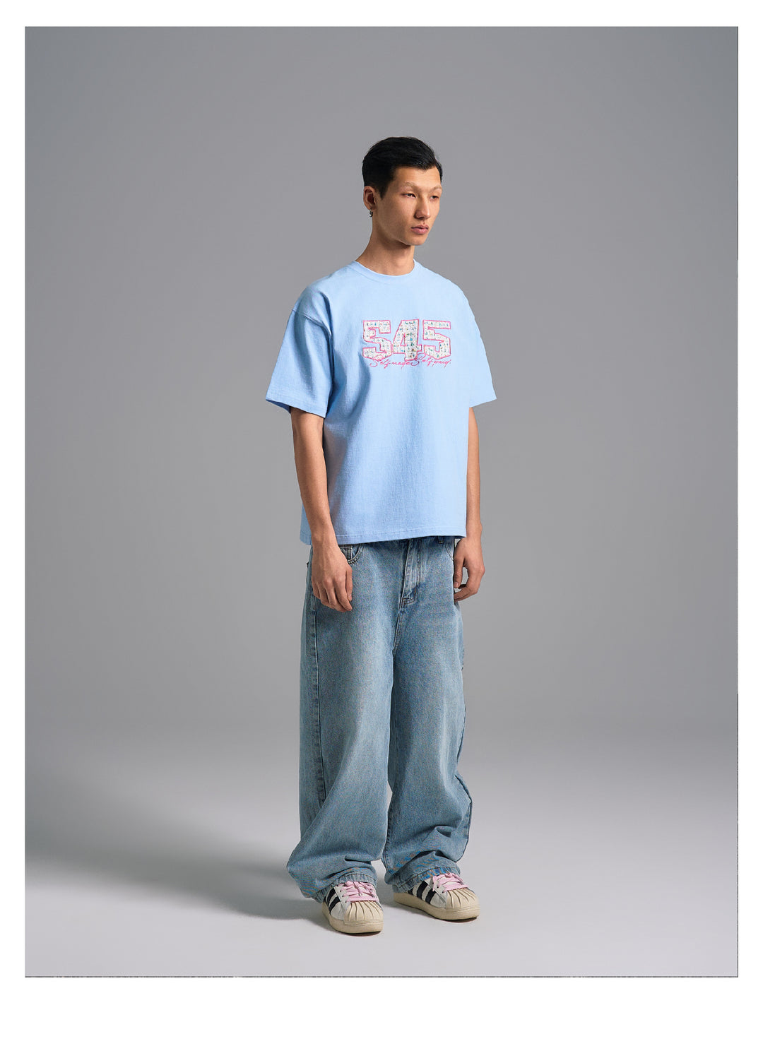 S45 Sequins Logo Patch Embroidery Tee | Face 3 Face